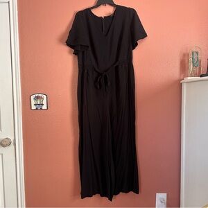 Black Short Sleeve Jumpsuit